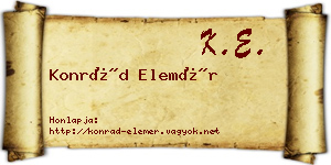 Konrád Elemér névjegykártya